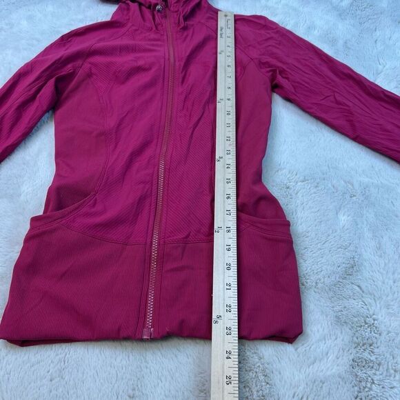 LULULEMON In Flux Jacket Womens 4 Cranberry Pink Dance Studio Reversible Hooded - Picture 8 of 11